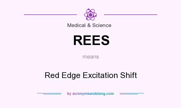 What does REES mean? It stands for Red Edge Excitation Shift