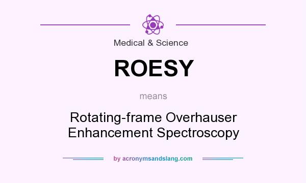 What does ROESY mean? It stands for Rotating-frame Overhauser Enhancement Spectroscopy