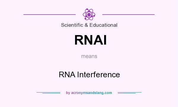 What does RNAI mean? It stands for RNA Interference