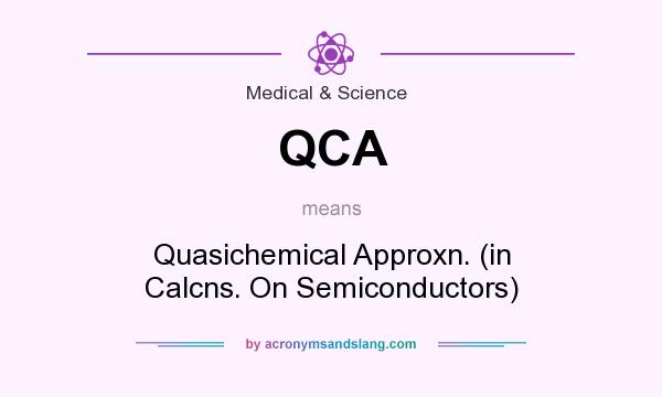 What does QCA mean? It stands for Quasichemical Approxn. (in Calcns. On Semiconductors)