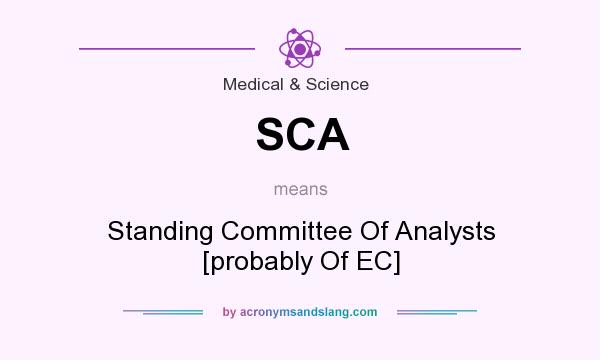 What does SCA mean? It stands for Standing Committee Of Analysts [probably Of EC]