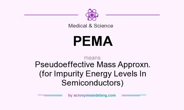 What does PEMA mean? It stands for Pseudoeffective Mass Approxn. (for Impurity Energy Levels In Semiconductors)