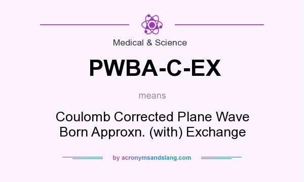 What does PWBA-C-EX mean? It stands for Coulomb Corrected Plane Wave Born Approxn. (with) Exchange