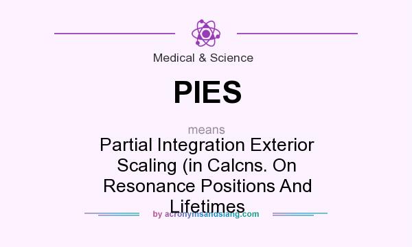 What does PIES mean? It stands for Partial Integration Exterior Scaling (in Calcns. On Resonance Positions And Lifetimes