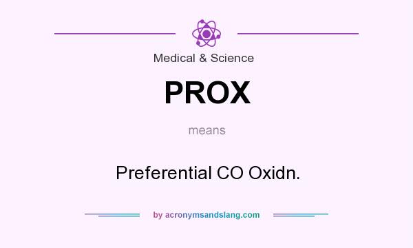 What does PROX mean? It stands for Preferential CO Oxidn.