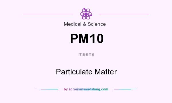 What does PM10 mean? It stands for Particulate Matter