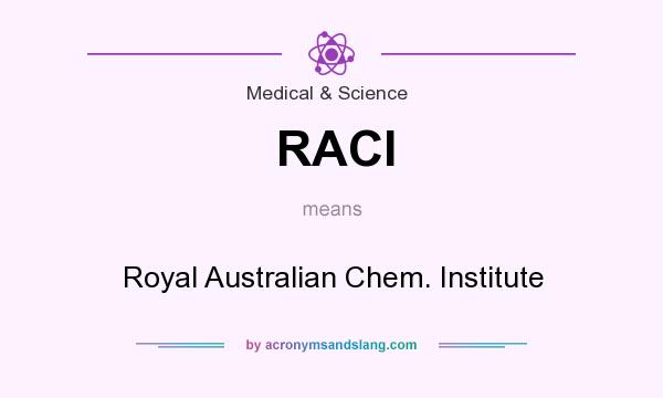 What does RACI mean? It stands for Royal Australian Chem. Institute