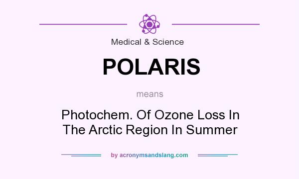What does POLARIS mean? It stands for Photochem. Of Ozone Loss In The Arctic Region In Summer