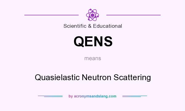 What does QENS mean? It stands for Quasielastic Neutron Scattering