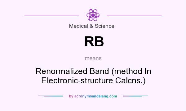 What does RB mean? It stands for Renormalized Band (method In Electronic-structure Calcns.)