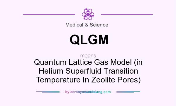 What does QLGM mean? It stands for Quantum Lattice Gas Model (in Helium Superfluid Transition Temperature In Zeolite Pores)