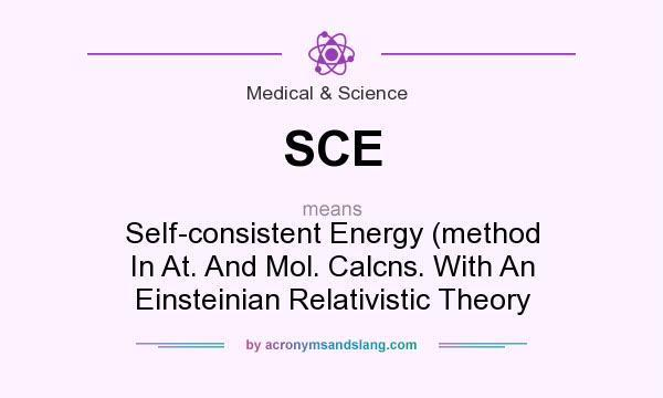 What does SCE mean? It stands for Self-consistent Energy (method In At. And Mol. Calcns. With An Einsteinian Relativistic Theory