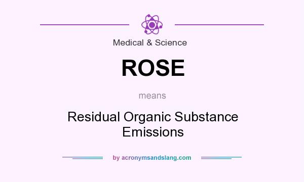 What does ROSE mean? It stands for Residual Organic Substance Emissions