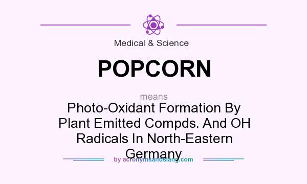 What does POPCORN mean? It stands for Photo-Oxidant Formation By Plant Emitted Compds. And OH Radicals In North-Eastern Germany