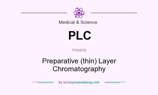 What does PLC mean? It stands for Preparative (thin) Layer Chromatography