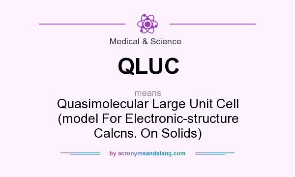 What does QLUC mean? It stands for Quasimolecular Large Unit Cell (model For Electronic-structure Calcns. On Solids)