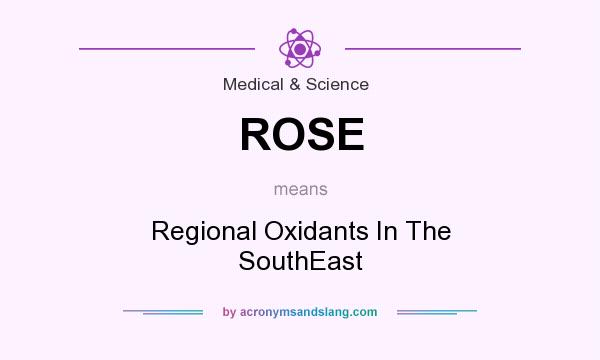 What does ROSE mean? It stands for Regional Oxidants In The SouthEast