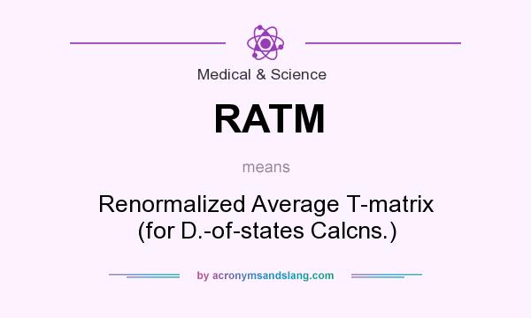 What does RATM mean? It stands for Renormalized Average T-matrix (for D.-of-states Calcns.)