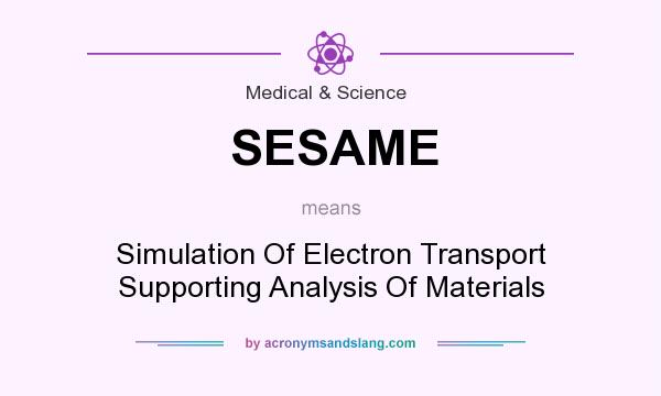 What does SESAME mean? It stands for Simulation Of Electron Transport Supporting Analysis Of Materials