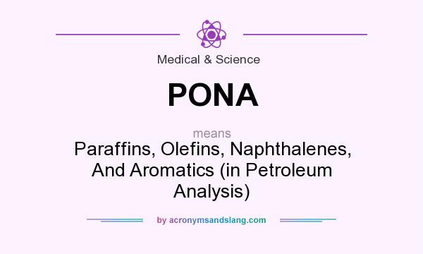 What does PONA mean? It stands for Paraffins, Olefins, Naphthalenes, And Aromatics (in Petroleum Analysis)