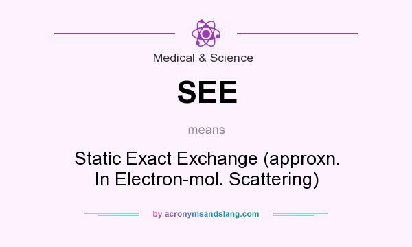 What does SEE mean? It stands for Static Exact Exchange (approxn. In Electron-mol. Scattering)