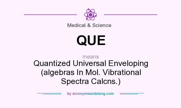 What does QUE mean? It stands for Quantized Universal Enveloping (algebras In Mol. Vibrational Spectra Calcns.)