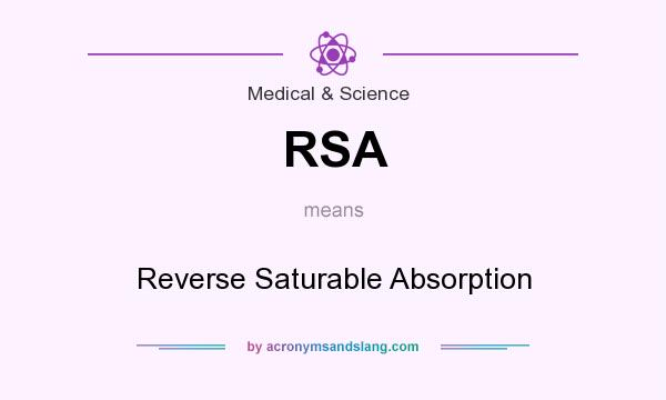 What does RSA mean? It stands for Reverse Saturable Absorption