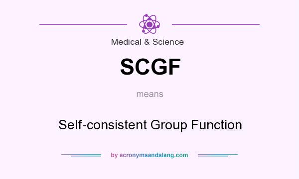 What does SCGF mean? It stands for Self-consistent Group Function