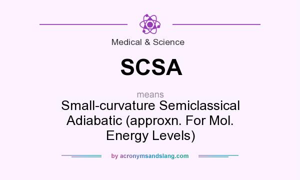 What does SCSA mean? It stands for Small-curvature Semiclassical Adiabatic (approxn. For Mol. Energy Levels)