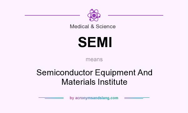 What does SEMI mean? It stands for Semiconductor Equipment And Materials Institute