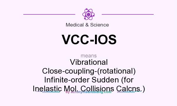What does VCC-IOS mean? It stands for Vibrational Close-coupling-(rotational) Infinite-order Sudden (for Inelastic Mol. Collisions Calcns.)