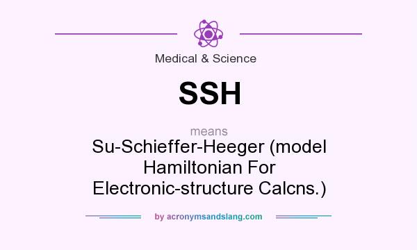 What does SSH mean? It stands for Su-Schieffer-Heeger (model Hamiltonian For Electronic-structure Calcns.)