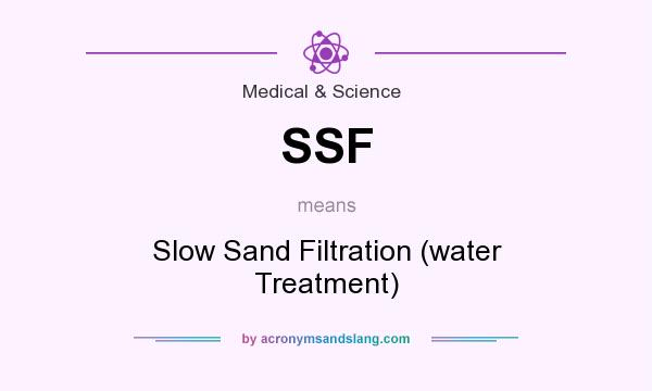 What does SSF mean? It stands for Slow Sand Filtration (water Treatment)