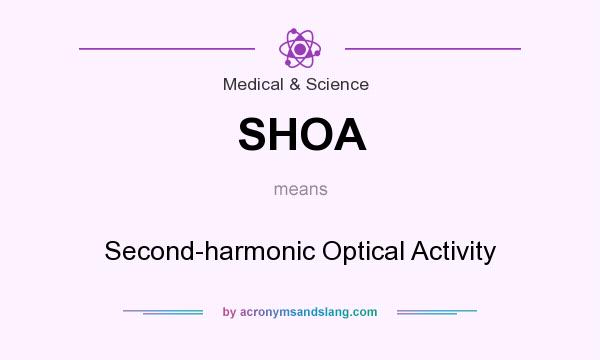 What does SHOA mean? It stands for Second-harmonic Optical Activity