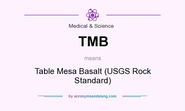 What does TMB mean? It stands for Table Mesa Basalt (USGS Rock Standard)