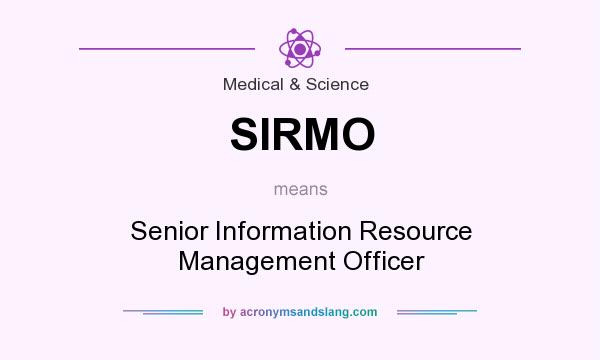 What does SIRMO mean? It stands for Senior Information Resource Management Officer