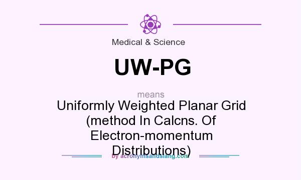 What does UW-PG mean? It stands for Uniformly Weighted Planar Grid (method In Calcns. Of Electron-momentum Distributions)