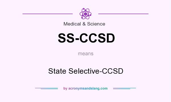 What does SS-CCSD mean? It stands for State Selective-CCSD