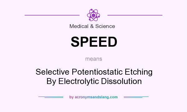 What does SPEED mean? It stands for Selective Potentiostatic Etching By Electrolytic Dissolution