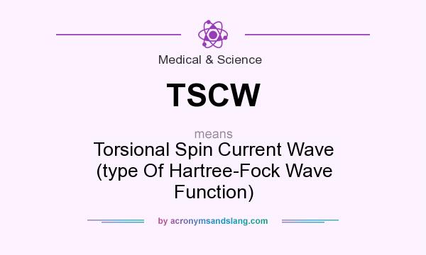 What does TSCW mean? It stands for Torsional Spin Current Wave (type Of Hartree-Fock Wave Function)