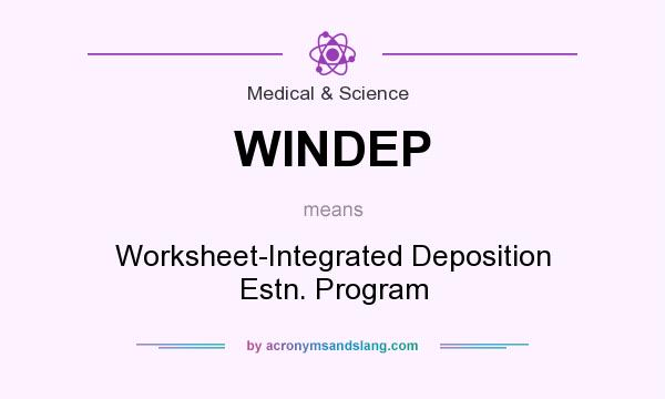 What does WINDEP mean? It stands for Worksheet-Integrated Deposition Estn. Program