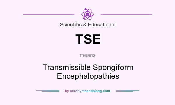 What does TSE mean? It stands for Transmissible Spongiform Encephalopathies