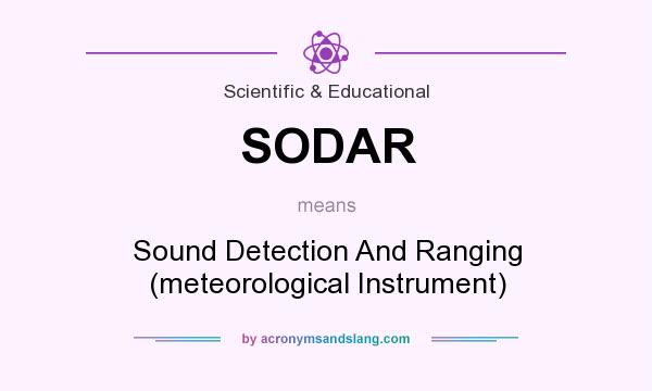 What does SODAR mean? It stands for Sound Detection And Ranging (meteorological Instrument)
