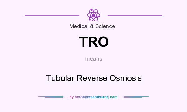 What does TRO mean? It stands for Tubular Reverse Osmosis