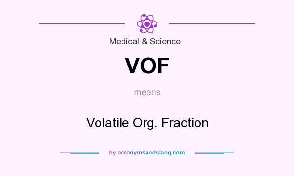 What does VOF mean? It stands for Volatile Org. Fraction