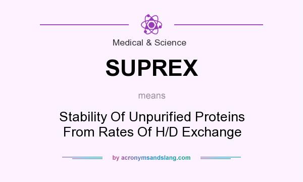 What does SUPREX mean? It stands for Stability Of Unpurified Proteins From Rates Of H/D Exchange