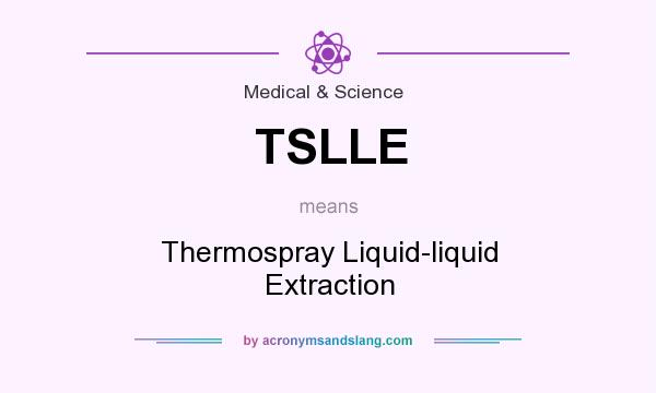 What does TSLLE mean? It stands for Thermospray Liquid-liquid Extraction