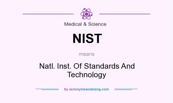 What does NIST mean? It stands for Natl. Inst. Of Standards And Technology