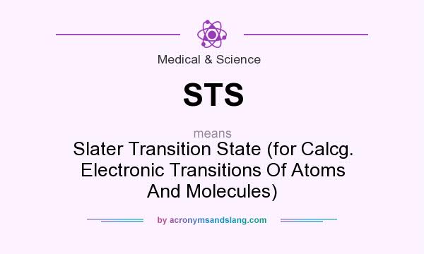 What does STS mean? It stands for Slater Transition State (for Calcg. Electronic Transitions Of Atoms And Molecules)