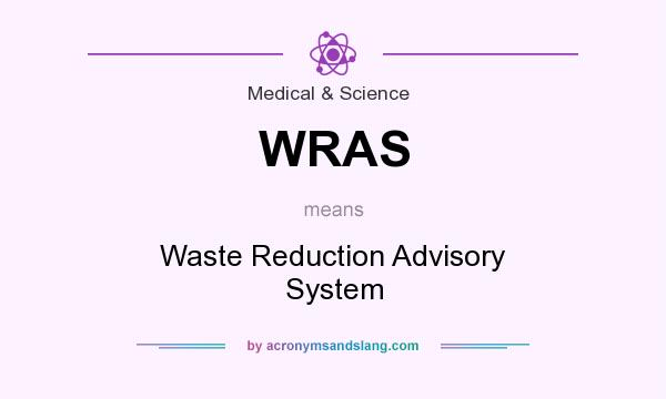 What does WRAS mean? It stands for Waste Reduction Advisory System